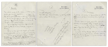 Robert Baden-Powell 12pp. Autograph Draft Letter Regarding the Nascent Boy Scouts Organization -- Circa 1917, During World War I: ''Scout training...brings out the individual, develops his character''